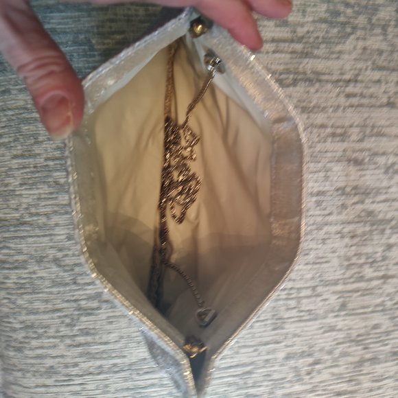 Silver Evening Bag with Silver Chain - Picture 2 of 2